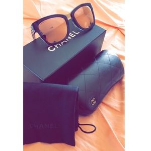CHANEL Sea Blue Square Sunglasses